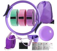 Set di Pilates, Kit Essential Pilates, Pilates Essential Kit, Kit di Attrezzatura per Fitness Pilato, per Allenamento per La Casa, Pilato Fitness Accesories for Women Home Exercano (Viola)