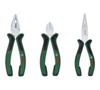 Bosch Set di Pinze 3 Pezzi, 3 Pinze Combinate, Taglierina Laterale Diagonale, Pinze Becco Lungo e di Lunga Durata, Multifunzione, Ergonomiche, Superficie Cromo-Nichel Opaca