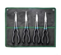 Set di pinze a becchi ad ago di qualità professionale, con pinze dritte e curve (0, 45, 90 gradi) per riparazioni di apparecchi elettronici e apparecchi (4 pezzi)