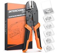 Set di Pinze a Crimpare Preciva da 6 Pezzi per Spine di Cavi Isolati e Non, Tubi Termoretraibili, Connettori Piatti ad Angolo Retto Con Ghiera