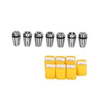 Set di pinze a molla 7 pezzi, pinze per mandrini per fresatura per dadi, accessori per portautensili ER con campo di serraggio 1,0 mm a 7,0 mm, pinze in acciaio per molle ad