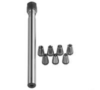 Set di pinze a molla per macchine CNC, ER8 Mandrino a pinza C10 ER8A 100L con 7 pinze ER8 da 2-5 mm, codolo dritto in acciaio per fresatura trapano
