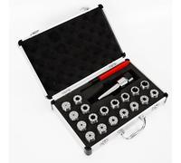 Set di pinze a molla, set di pinze a molla per macchina per incisione CNC ER32 MT3, set di pinze Shank Collet Chuck, 3 - 20 mm + kit di memorizzazione 21