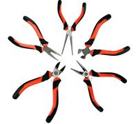 Set di pinze da 5 pezzi in custodia - mini pinze con taglierina laterale, pinze a becco lungo, pinze piegate, pinze piatte e taglierine - Pinze di precisione per elettronica, gioielli e artigianato