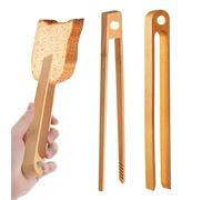 Set di pinze da cucina, pinzette in legno per alimenti, design con manico magnetico, impugnatura resistente al calore, ideale per cucinare, campeggio, barbecue, buffet, dessert, carne, preparazione