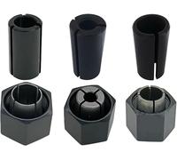 Set di pinze e dadi per router Dewalt DW6214 DW618 con manicotti riduttori da 1/2"-3/8", 12,7 mm-6 mm, 12,7 mm-8 mm (6 pezzi)
