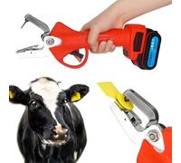 Set di pinze elettriche per etichette auricolari, strumento senza fili per etichettatura bestiame con 2 batterie ricaricabili, rimbalzo automatico 26000 giri/min per conigli, suini, mucche e pecore