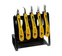Set di pinze ESD Classic Line Vario, 5 pezzi (con portautensili ESD) | Set di pinze elettroniche | Set di attrezzi meccanici di precisione