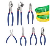 Set Di Pinze Meccaniche, Utensili Per Artigianato E Lavoro Da 7 Pezzi, Pinze Compatte Antiscivolo Progettate per Uso Domestico, Officina, Riparazione Auto e Cons