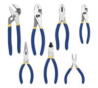 Set Di Pinze Multiuso Da 7 Pezzi, Giunto Scanalato A Becco Lungo | For Fai Da Te A Casa, Riparazioni Elettriche, Creazione Di Gioielli, 7 Pezzi, Trattato Termicamente, Impugnatura Morbida