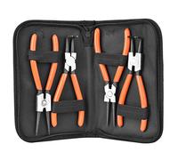 Set di pinze per anelli elastici in acciaio al carbonio, 4 pezzi, 17,8 cm, per interni ed esterni, dritti, per rimuovere e rimuovere utensili manuali durevoli per assemblaggio e riparazione di