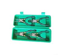 Set di pinze per anelli elastici in metallo, 17,8 cm, dritte e piegate, per rimozione anelli elastici interni/esterni, per riparazioni automobilistiche e meccaniche (4 pezzi con scatola)