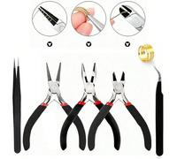 Set di pinze per gioielli neri 6 pezzi/3 pezzi/1 pezzo, include pinze per gioielli fai-da-te, pinzette e pinze per anelli, adatto per realizzare e riparare vari accessori per gioielli, strumenti essen