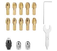 Set di Pinze per Mandrino per Trapano per Dremel, Include Set di Pinze in Ottone e Mandrino Multiuso 4486 da 1/32" a 1/8" e Dado in Metallo per Pinze in Ottone 4485 per Dremel
