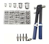 Set di Pinze per Rivettare Kit da 150 rivetti in acciaio inossidabile M3 M4 M5 M6 M8 con utensile for e 5 pinze for crimpatura a testa piatta(C)
