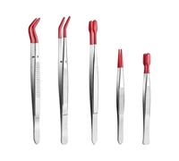Set di pinze precise con punta in silicone | strumento creativo per gioielli | Pinza antiscivolo a punta dritta per riparazione elettronica 5 pezzi in acciaio