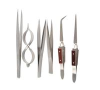 Set di pinzette per gioielli 6 pezzi Pinzette professionali con punta curva autobloccante per la creazione di gioielli Strumenti di lavorazione di perline in acciaio inossidabile