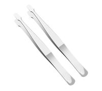 Set di pinzette piatte di precisione per timbri a punta larga in acciaio inox, strumenti da collezione da 12 cm, materiale 302 per la manipolazione di oggetti delicati come francobolli e documenti