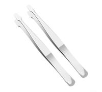 Set di pinzette piatte in acciaio inossidabile con punte larghe per manipolazione di precisione di francobolli, documenti e oggetti delicati da collezione, utensili manuali resistenti alla ruggine per