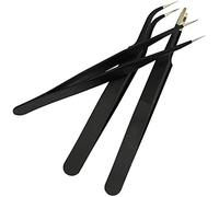 Set di pinzette. Set di pinzette in acciaio inossidabile 3 in 1. Strumenti di riparazione di forme curve e a punta. Set di pinzette di precisione for saldatura. Set di pinzette di precisione. Set