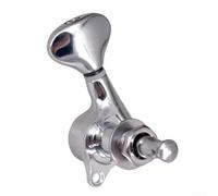 Set di pioli per chitarra, 3L3R, in lega d'argento, semichiuse, meccaniche di precisione per chitarra acustica, elettrica, folk, occidentale, 6 pezzi (argento)