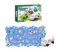 set di piste per auto da corsa per bambini Puzzle Racer 9x6x2 pollici a tema educativo Puzzle Racer fai da te Assemblaggio a batteria Pista per auto da corsa elettrica Set per bambini di 3+ anni