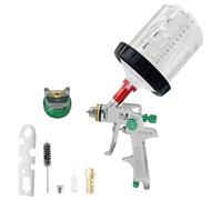 Set di pistola a spruzzo HVLP professionale, pistola a spruzzo ad aria con alimentazione a gravità, ugelli da 1,3 mm, tazza senza lavaggio da 600 cc e adattatore, per vernice auto, primer
