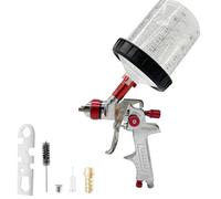 Set di pistola a spruzzo professionale HVLP, pistola a spruzzo ad aria con alimentazione a gravità, ugelli da 1,3 mm, tazza senza lavaggio da 600 cc e adattatore, per vernice auto, primer