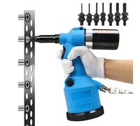 Set di pistole pneumatiche per rivetti, strumento pneumatico per inserimento dado, corsa regolabile 7 mm, velocità 2000 giri/min, include teste di pistola M3-M12 per costruzione e macchinari