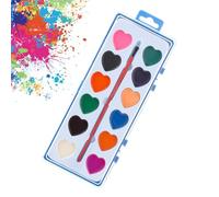 Set di pittura a forma di cuore, forniture artistiche creative, custodia portatile 22 x 5 x 1,4 cm, formula con accessorio per pennello, regalo di festa per scrapbooking, lezioni di arte, San