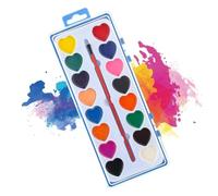 Set di pittura a forma di cuore, forniture artistiche creative, custodia portatile 22 x 5 x 1,4 cm, formula con accessorio per pennello, regalo di festa per scrapbooking, lezioni di arte, San