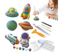 Set di pittura a gesso in ceramica, e mestieri per bambini | Pittura interattiva in gesso ceramico | Kit di pittura ad acqua Kit artigianali sicuri per compleanni