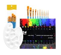 Set Di Pittura Acquerello-set Pittura Artista 24 Colori Per I Viaggi, Set Di Strumenti Di Pittura Per | Acquerelli Di Viaggio Portatile Con Pennelli, Acquerelli Di Voy
