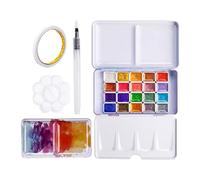 Set di pittura ad acquerello portatile - 20 colori acquerello set di pittura ad acquerello da viaggio | Set professionale acquerello per artisti e principianti, dipinti compatti coppia