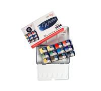 Set di pittura ad acquerello professionale Rosa Gallery, 12 colori da 2,5 ml, kit di vernici ad alta lucerenza per artisti, per adulti, con custodia in metallo leggera e portatile