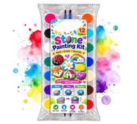 Set Di Pittura Ad Per Bambini E Bambine Progetto Artistico 12 Colori con | Acquerelli Da Viaggio In Pietra Per Ragazzi E Ragazze Scuola Viaggi In Auto Feste Aula Casa