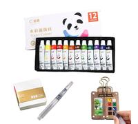Set di pittura ad , set di acquerelli portatile, colori in scatola portatile, diario, set da viaggio per esterni, tascabile, set da viaggio, tavolozza per pittura con acqua multipla