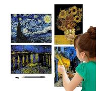 Set di pittura con graffi per artisti, kit di carta da disegno moderato, attività di pittura artigianale per adulti, principianti artisti, kit di disegno manuale per creatività, Mindful Relaxation Fun