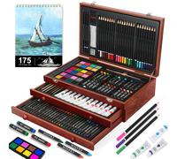 Set Di Pittura Di Alta Qualità Deluxe Da 175 Pezzi In Una Custodia Di Legno, Con