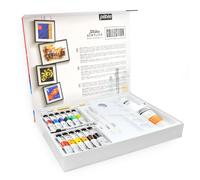 Pébéo - Studio Acrylics Case 20 Tubi da 20 ml Assorted e Brush - Kit Acrylic Paint Tubes and Brush - Assortimento Pébéo Acrylic - 20 tubes of 20 ml