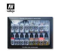 Set Di Pitture Effetti Metallici |VALLEJO|71181| 16x17ml Modello Char Promo
