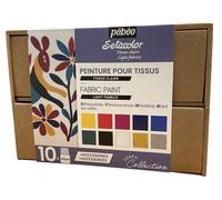 Set Di Pitture Per Tessuti Pebeo Setacolor 10 x 45ml Glitter Non Tossico
