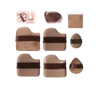 Set di piumini per fondotinta Quick Makeup color cioccolato, doppio uso asciutto e bagnato, coprenza ultra-morbida ovunque, applicatore in spugna in lattice a triangolo quadrato