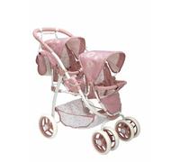 ARIAS -Auto Passeggiata gemellare Elegance. Pieghevole, con ruote anteriori girevoli e manubrio regolabile. Borsa inclusa. Altezza manubrio da 49 a 80 cm. Dimensioni: 46 x 73 x 72 cm. Giocattolo per