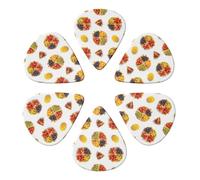 Set di plettri classici in celluloide, marroni e gialli, confezione da 6, forma 351 per suonatori di banjo, chitarra acustica e ukulele, tre opzioni di spessore