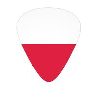 Set di plettri con bandiera polacca, 12 pezzi, sottili, medi e spessi, adatti per chitarra, basso, chitarra elettrica e ukulele