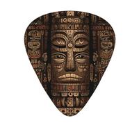 Set di plettri con stampa totem tribale, 12 pezzi, sottili, medi e spessi, adatti per chitarra, basso, chitarra elettrica e ukulele