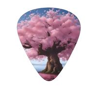 Set di plettri per chitarra, 12 pezzi, comodi da tenere in mano, con bordi lisci, tre spessori da abbinare all'immagine dell'albero dei fiori di ciliegio