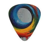 Set di plettri per chitarra, 12 pezzi, con stampa a cerchio, disponibili in 3 spessori, adatti per chitarre acustiche ed elettriche