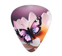 Set di plettri per chitarra a forma di farfalla rosa, materiale ABS di alta qualità, vari spessori, migliora la tua esperienza di suono